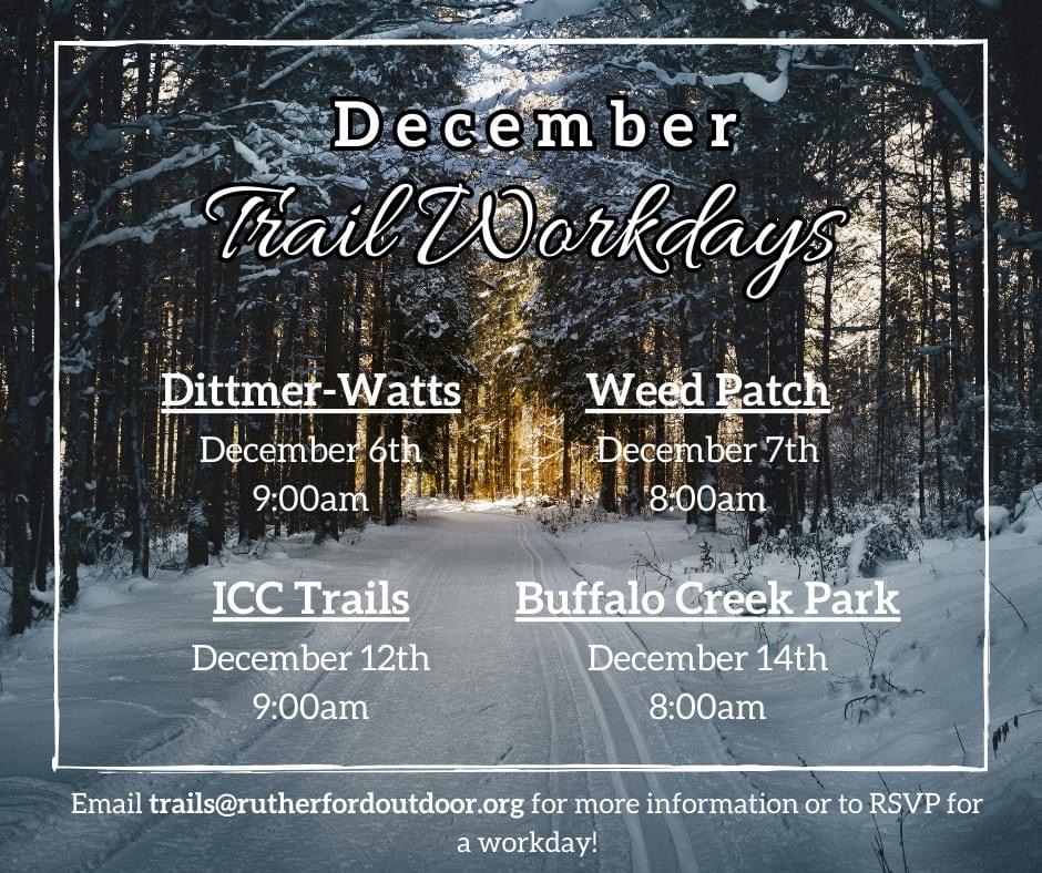 December Trail Work Days Lake Lure North Carolina