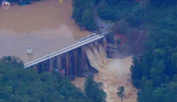 Lake Lure Dam 9/27/25 During Hurricane Helene