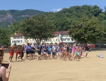 Running into the Lake