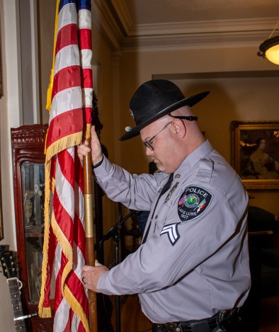 Tyler Dills with Flag