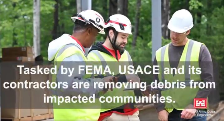 USACE tasked by FEMA are still here clearing debris