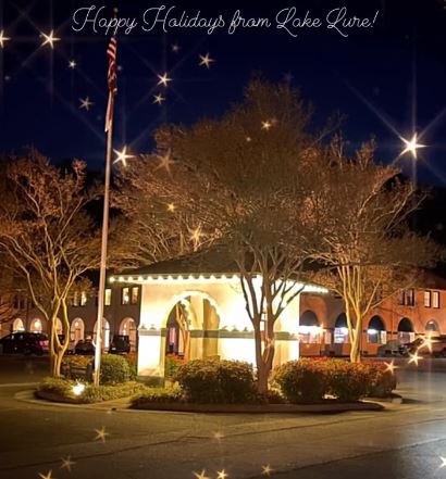 Lake Lure Veterans Memorial in Lights