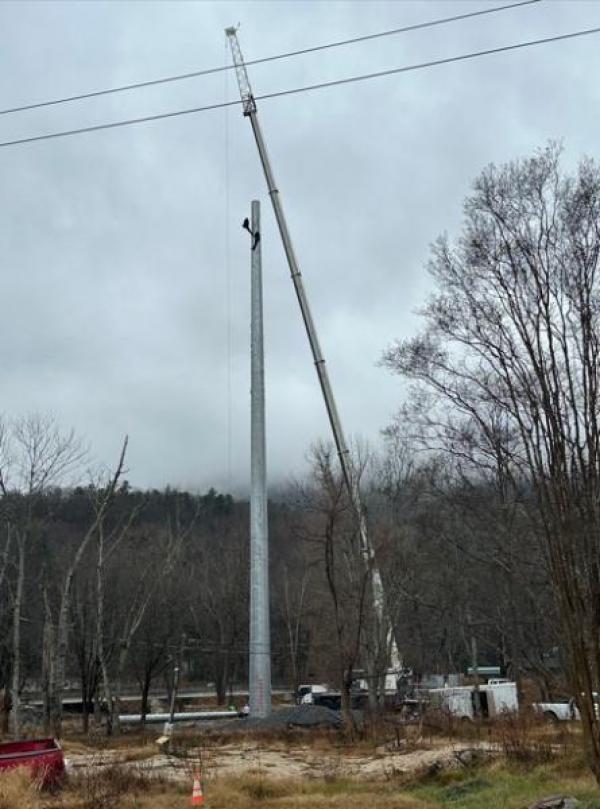12-5-25 Cell Tower being erected in Lake Lure