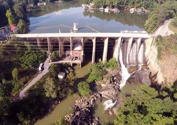Aerial View Lake Lure Dam by Stephanie Ansley