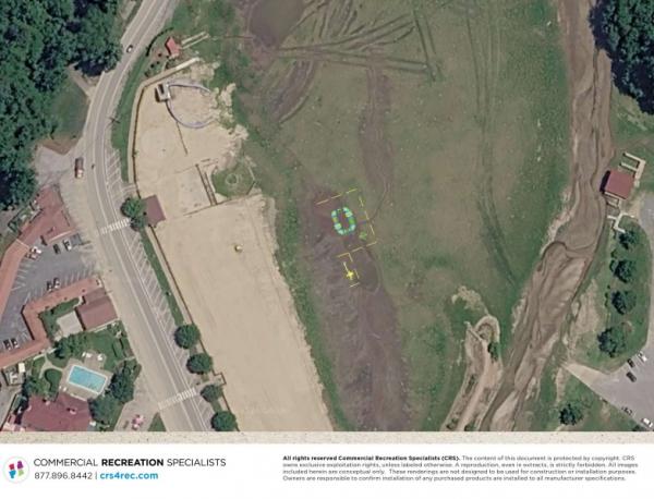 Aqua Park Graphic at the Lake Lure Beach