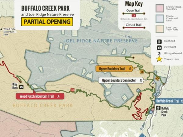 Buffalo Creek Park Partial Reopening Map