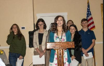 Erin Harper and students
