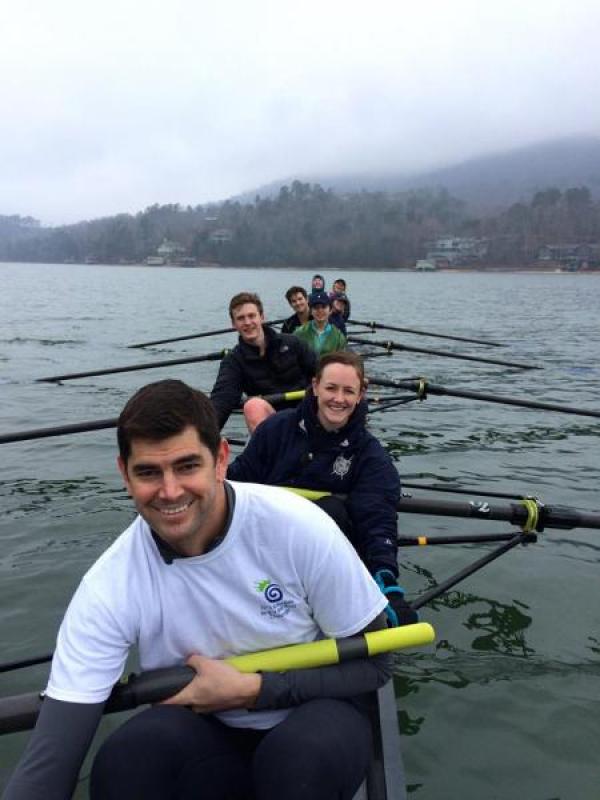 John Carroll Rowing Team on Lake Lure