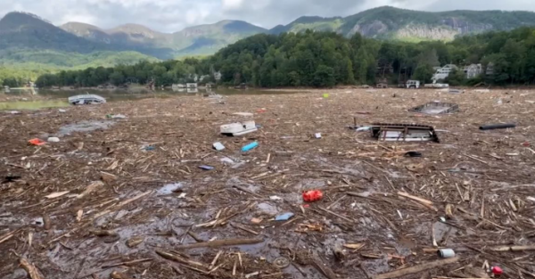 Main Channel of Lake Lure Following Hurricane Helene