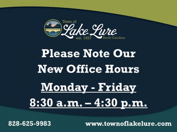 Town of Lake Lure New Office Hours