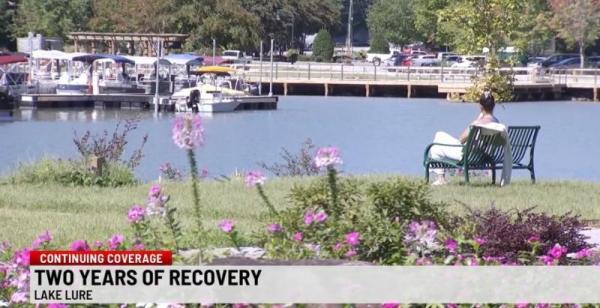 WSPA Newscast in Lake Lure - Washburn Marina