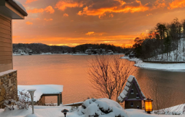 Sunrise Snow Scene Lake Lure