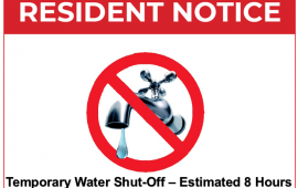 Temporary Water Shut-off Sign