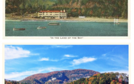 Vintage Postcard of the The 1927 Lake Lure in and Spa and Today