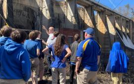 Lake Lure Classical Academy Middle School Shop Class Visits Lake Lure Dam