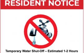 4/24/23 Temporary Water Shut Off Notice on Luther Burbank Drive