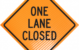 One Lane Closed Sign