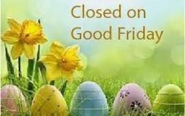 Closed for Good Friday sign