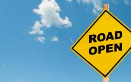 Road open sign