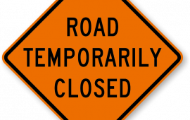 Road Temporarily Closed sign