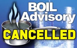 Boil Advisory Cancelled sign
