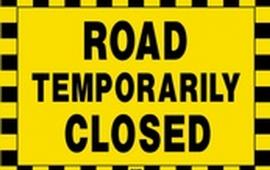 Road Temporarily Closed sign