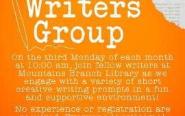 Adult Writers Group - 3rd Monday at 10