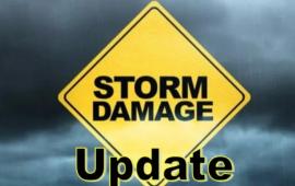 Storm Damage Update sign