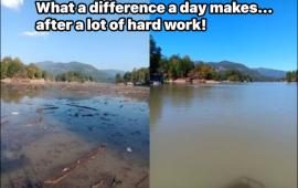 Lake Lure Before and After Debris Removal.