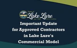 Important Update for Approved Contractors in Lake Lure's Commercial Model