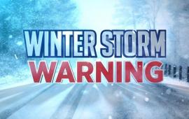 Winter storm warning sign