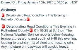 Deteriorating road conditions. Please use extreme caution!