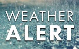 Weather Alert Sign with Rain