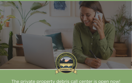 Debris Hotline now open sign
