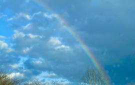 Rainbow with American flag 