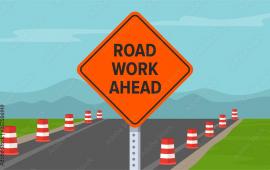 Roadwork Ahead sign