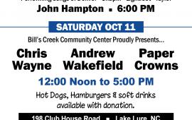 Bill's Creek Community Center Music Festival 10-10-25