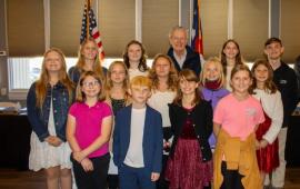 Col Bob Bourne and Lake Lure Classical Academy Children