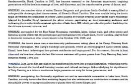 Proclamation No. 26-01-13 - Dirty Dancing Filmed in Lake Lure