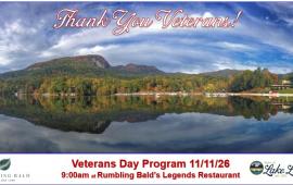 Lake Lure Veterans Day Program - 11/11/26 at 9:00