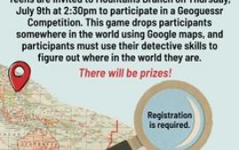 Mountains Branch Library Event - Teen Geoguessr Competition - 7/9/26 at 2:30 PM