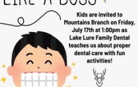 Mountains Branch Library Event - Floss Like a Boss - 7/17/26 at 1:00