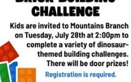 Mountains Branch Library Event - Dinosaur Brick Building Challenge - 7/27/26 at 2:00