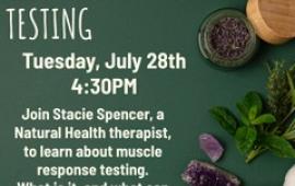 Mountains Branch Library Event - Natural Health -  Muscle Response Testing  - 7/28/26 at 4:30