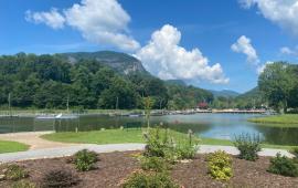Lake Lure Marina from Gazebo