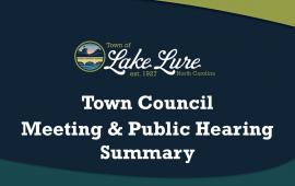 Town Council Meeting and Public Hearing Summary Sign
