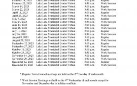 2023 Town Council Meeting Schedule