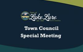 Lake Lure Town Council Special Meeting Sign