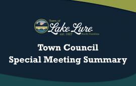 Town Council Special Meeting Summary Sign