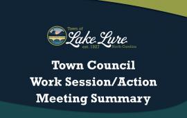 Town Council Work Session and Action Meeting Summary sign